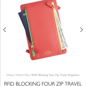 RFID BLOCKING FOUR ZIP TRAVEL ORGANIZER